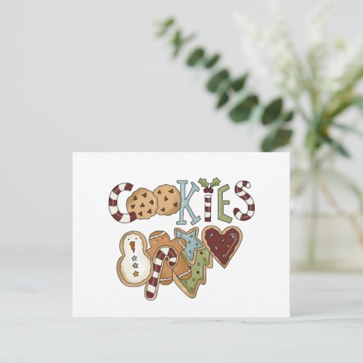 Cookies voor Santa Tshirts en geschenken Feestdagenkaart (Staand voorkant)