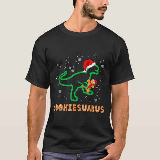 Cookiesaurus Christmas Dinosaur Rex Sugar Cookie T-shirt (Voorkant)