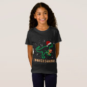 Cookiesaurus Kerstmis Dinosaur Rex Sugar Cookie T-shirt (Voorkant volledig)