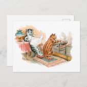 Cooking Cat Louis Wain Briefkaart (Voorkant / Achterkant)