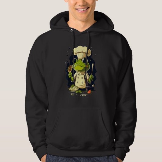 Cooking Frog Restaurant cook on Frog chef Hoodie (Voorkant)