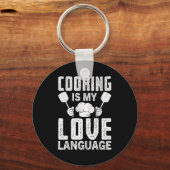 Cooking Is My Love Language Funny Chef Quote Sleutelhanger (Voorkant)