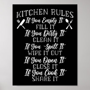 Cooking Kitchen Chef Kitchen Rules If You Empty It Poster