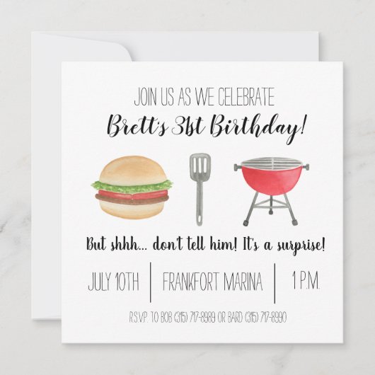 Cookout Birthday Invitation Kaart (Voorkant)