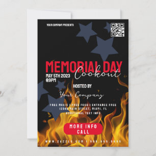 COOKOUT Memorial Day Event Patriotic Flyers Kaart