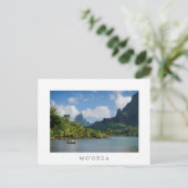 Cook's Bay, Moorea carte postale texte blanc (Debout devant)