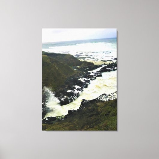 Cook's Chasm, Cape Perpetua, Oregon Coast Canvas Afdruk (Voorkant)