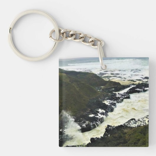 Cook's Chasm, Kaap Perpetua, Oregon kust Sleutelhanger (voorkant)