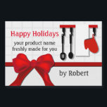 Cooks Noël Cadeau Jar Étiquette<br><div class="desc">Un design de cuisine graphique de l'artiste-designer Charmaine Paulson sur un étiquette de bocal. Le étiquette a un modèle texte pour votre personnalisation.</div>