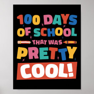 Cool 100 dagen van school 100th dag studenten jong poster