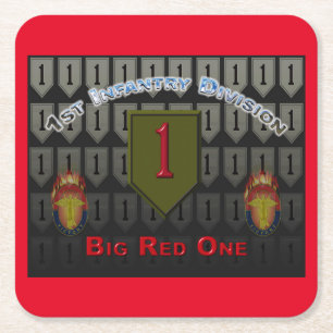 Cool 1st Infanteriedivisie Vierkante Kartonnen Onderzetter