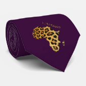 Cool 3D leopard Fur Map van AFRICA Necktie Stropdas (Opgerold)