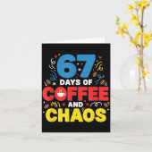 Cool 67 Days Of Coffee Teacher Retro Vibes School Kaart (Gele Bloem)