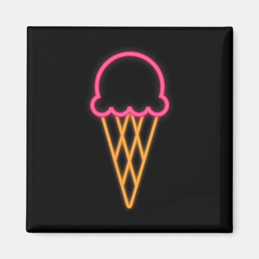 Cool 80s Eighties Ice Cream kostuum thema Retro P Magneet (Voorkant)