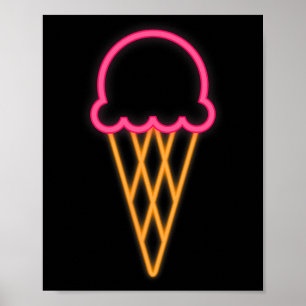 Cool 80s Eighties Ice Cream kostuum thema Retro P Poster