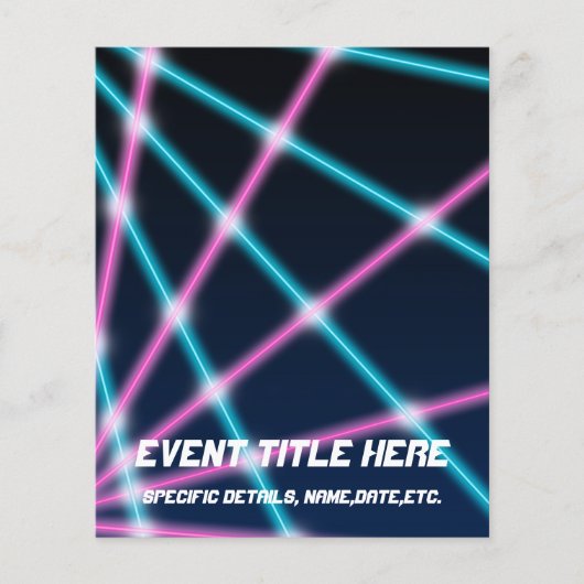 Cool 80s Laser Light Show Background Retro Neon Flyer (Voorkant)