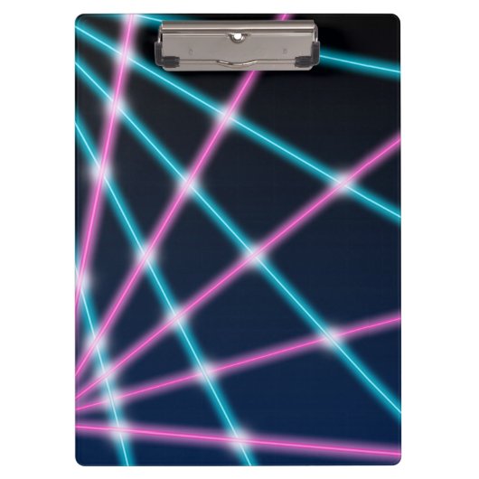 Cool 80s Laser Light Show Background Retro Neon Klembord (Voorkant)