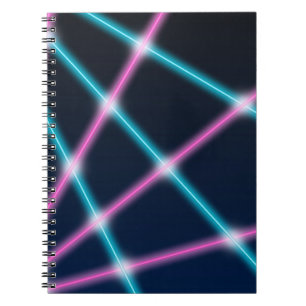 Cool 80s Laser Light Show Background Retro Neon Notitieboek