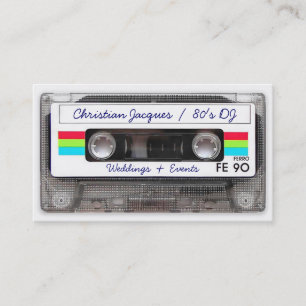 Cool  80s retro muziekcassette grappig visitekaartje