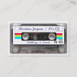 Cool 80s retro muziekcassette grappig visitekaartje