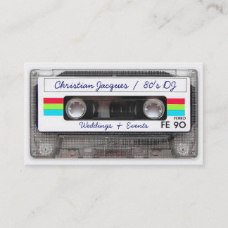 Cool 80s retro muziekcassette grappig visitekaartje