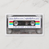 Cool 80s retro muziekcassette grappig visitekaartje (Achterkant)