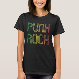 Cool 80s Retro Punk Rock in Reggae Flag Colors T-shirt