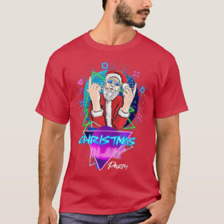 Cool 80s Vibes Santa Kerstmis in juli Matching Pa T-shirt