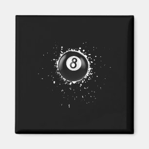 Cool 8-ball Acht Pool Biljart Paint Splatter Ei Magneet