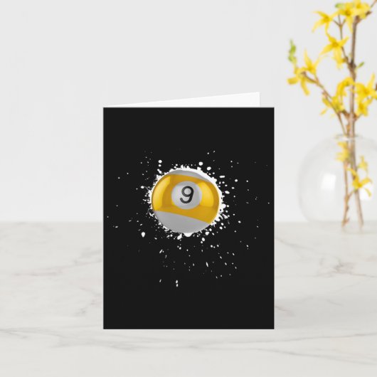 Cool 9-ball Nine Pool Biljart Paint Splatter Bil Kaart (Gele Bloem)
