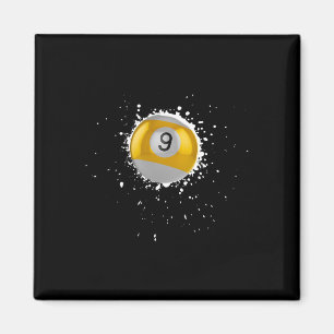 Cool 9-ball Nine Pool Biljart Paint Splatter Bil Magneet