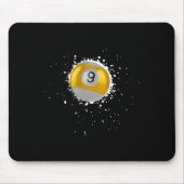 Cool 9-ball Nine Pool Biljart Paint Splatter Bil Muismat (Voorkant)