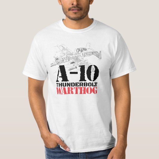 Cool A-10 Thunderbolt Warthog Vliegtuig Schematisc T-shirt (Voorkant)