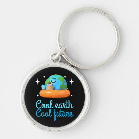 Cool aarde, Cool toekomst - Aarde Sleutelhanger (Voorkant)