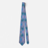 Cool Abstract Blauw en Bruin Atomic Retro Zigzags Stropdas (Voorkant)