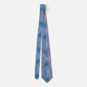 Cool Abstract Blauw en Bruin Atomic Retro Zigzags Stropdas (Achterkant)
