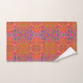 Cool Abstract Chartreuse en Red Groovy Retro Bad Handdoek (Handdoek)