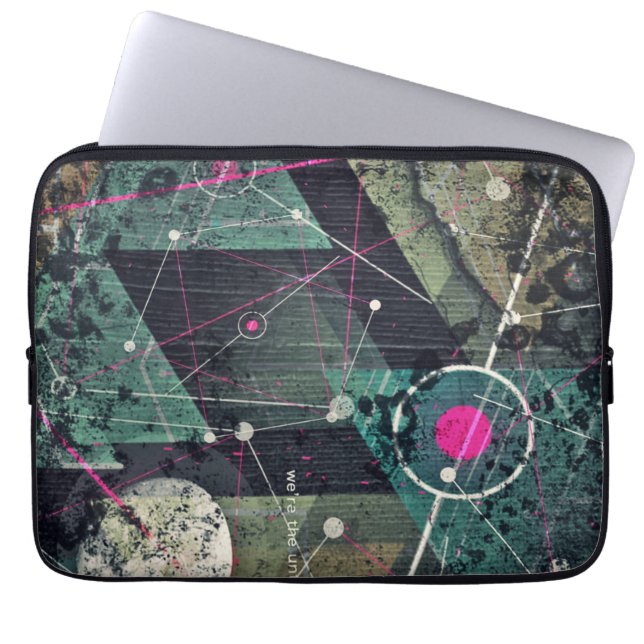 Cool Abstract Digital Graffiti Art Geometic Laptop Sleeve (Voorkant)