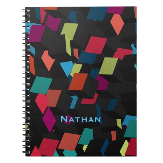 Cool Abstract Geometric Cube Pattern Personalized Notitieboek (Voorkant)