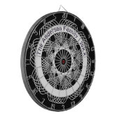 Cool Abstract geometrisch ontwerp zwart-wit Dartbord (Voorkant Links)