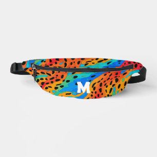 Cool Abstract Kleurrijk Dierprint Monogram Heuptasje