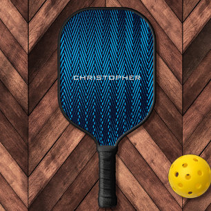 Cool Abstract modern blauw moiré-effect Aangepaste Pickleball Paddle