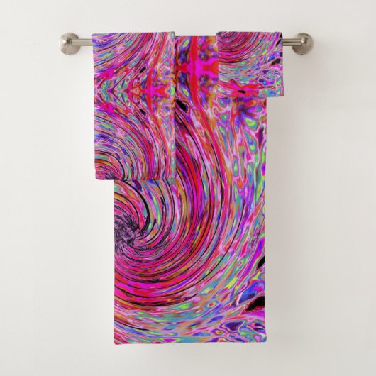 Cool Abstract Retro Hot Pink and Red Floral Swirl (En situation)