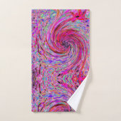 Cool Abstract Retro Hot Pink and Red Floral Swirl (Serviette à main)