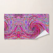 Cool Abstract Retro Hot Pink and Red Floral Swirl (Serviette à main)