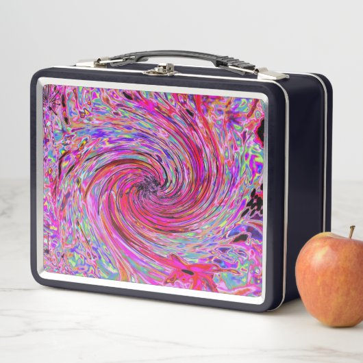 Cool Abstract Retro Hot Pink and Red Floral Swirl (In situ)