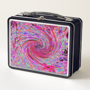 Cool Abstract Retro Hot Pink and Red Floral Swirl