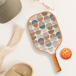 Cool Abstract Retro Regenbogen Aangepaste Tekst Na Pickleball Paddle