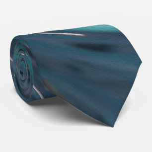 Cool Abstract Retro Zwart en Teal Kosmische Draaik Stropdas