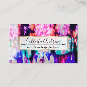 Cool Abstract Roze Blauw Zwart Tie Dye Pattern Visitekaartje
